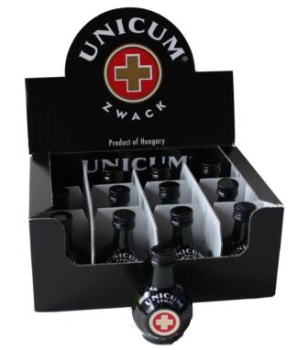12 Flaschen Unicum von Zwack 0,04 L (40% vol.)